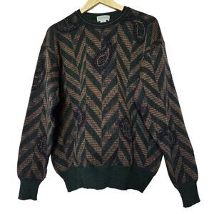 Tricots St. Raphael Vtg Wool Sweater XL Eclectic Grandpa Old Money Equestrian